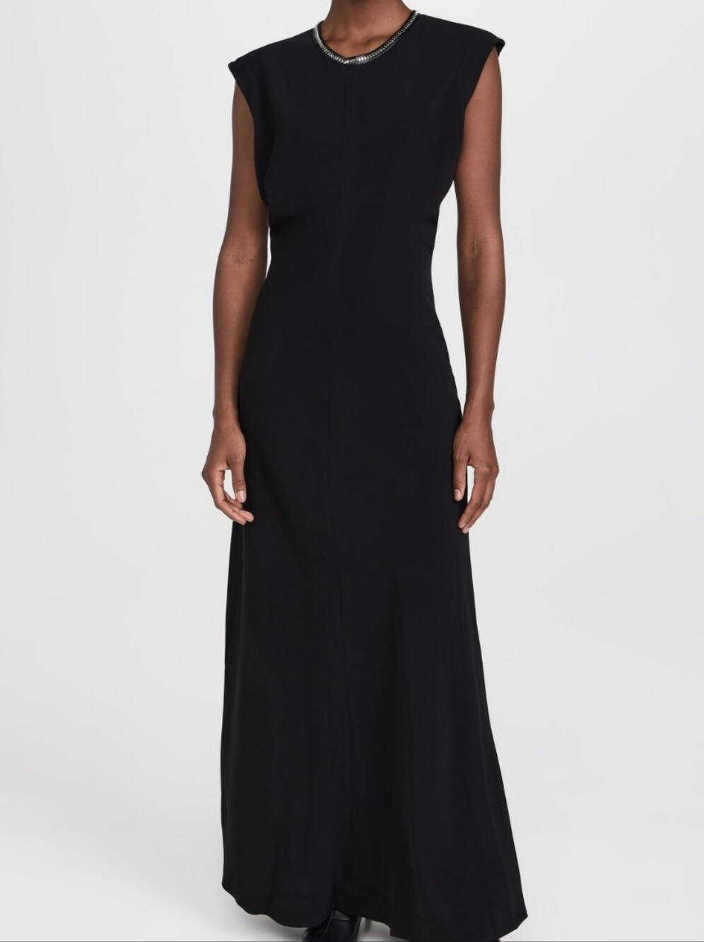 Rag & Bone Size 00 Marie Black Studded Crepe Sleeveless Maxi Dress Msrp $658
